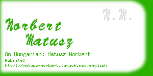 norbert matusz business card